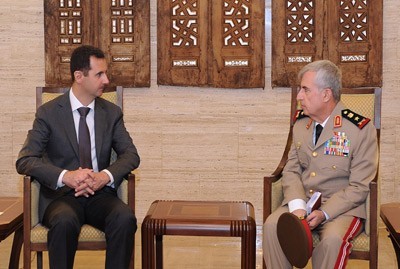Bashar al-Assad + Ali Abdullah Ayyoub, Chief of General Staff, SANA 22-7-2012